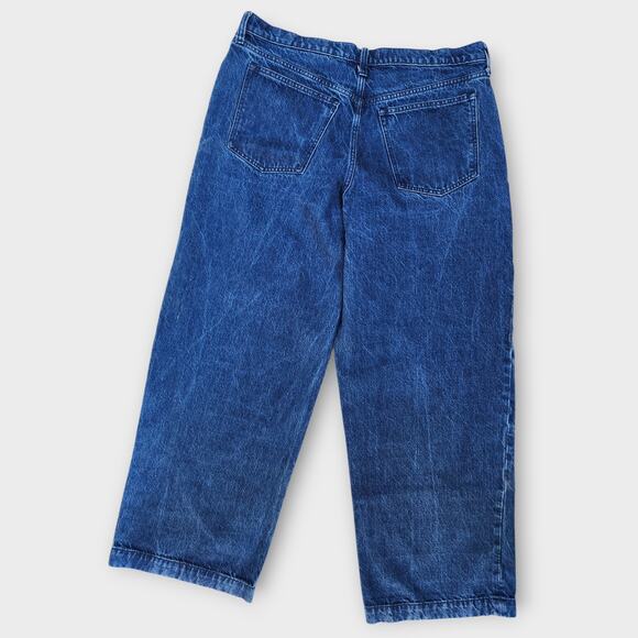 Abercrombie & Fitch Jeans Women's 14R Blue Denim Mid-Rise Wide Leg Baggy - Picture 2 of 4